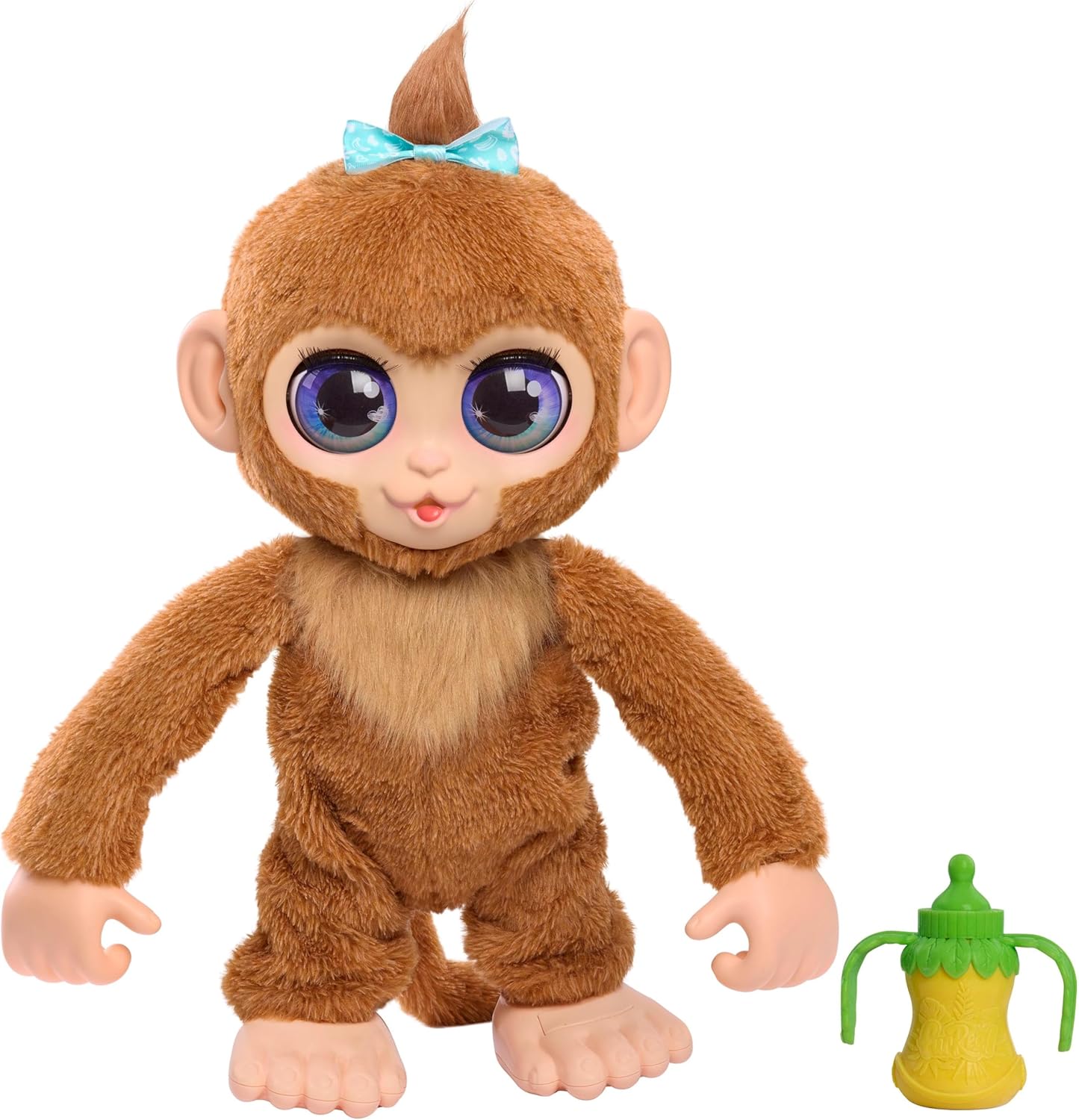 Just Play furReal Peanut, o brinquedo interativo do macaco brincalhão, pelúcia realista com mais de 100 reações, bicho de pelúcia grande de 15 polegadas, brinquedos infantis para maiores de 4 anos