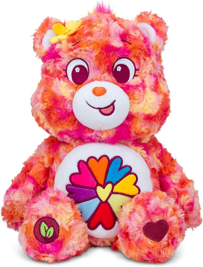 Care Bears, Flower Power Bear 35cm Peluche mediano, Respetuoso con el medio ambiente, Peluches coleccionables para niños, Peluches para niñas y niños, Lindos peluches adecuados para niñas y niños a partir de 4 años