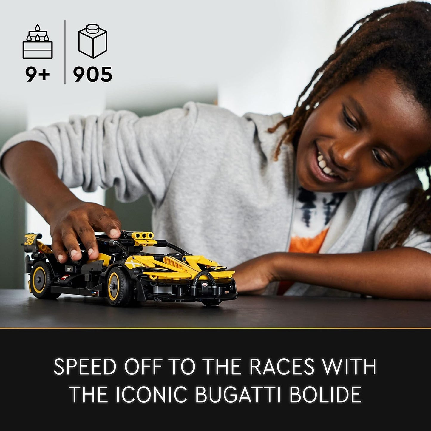 LEGO Conjunto de construção de modelo de carro de corrida Technic Bugatti Bolide, brinquedos de engenharia de corrida, kit de construção de veículo esportivo icônico colecionável para crianças de 9 anos ou mais, meninos e meninas 42151