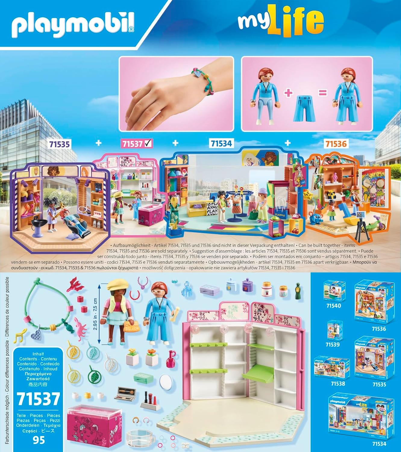 Playmobil 71537 myLife: Beauty Boutique, conselhos de estilo emocionantes para a roupa perfeita, incluindo broches, colares e muito mais, conjuntos de jogos criativos adequados para crianças a partir de 5 anos