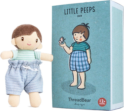 ThreadBear  Brinquedos e presentes Boneca Little Peeps Elsie - Boneca macia com caixa de presente para crianças