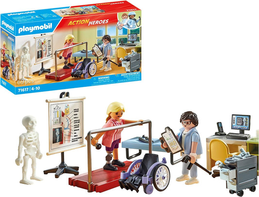 Playmobil 71617 Action Heroes: Ortopedia, tratamento atencioso de pacientes, feito com mais de 80% de materiais reciclados e de base biológica, conjuntos de jogos detalhados adequados para crianças com mais de 4 anos