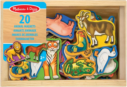 Melissa & Doug Ímãs animais de madeira de <br> Entrega Rápida? Ímãs para crianças | Imãs de geladeira para crianças | Brinquedos de desenvolvimento e atividades iniciais | Brinquedos de aprendizagem