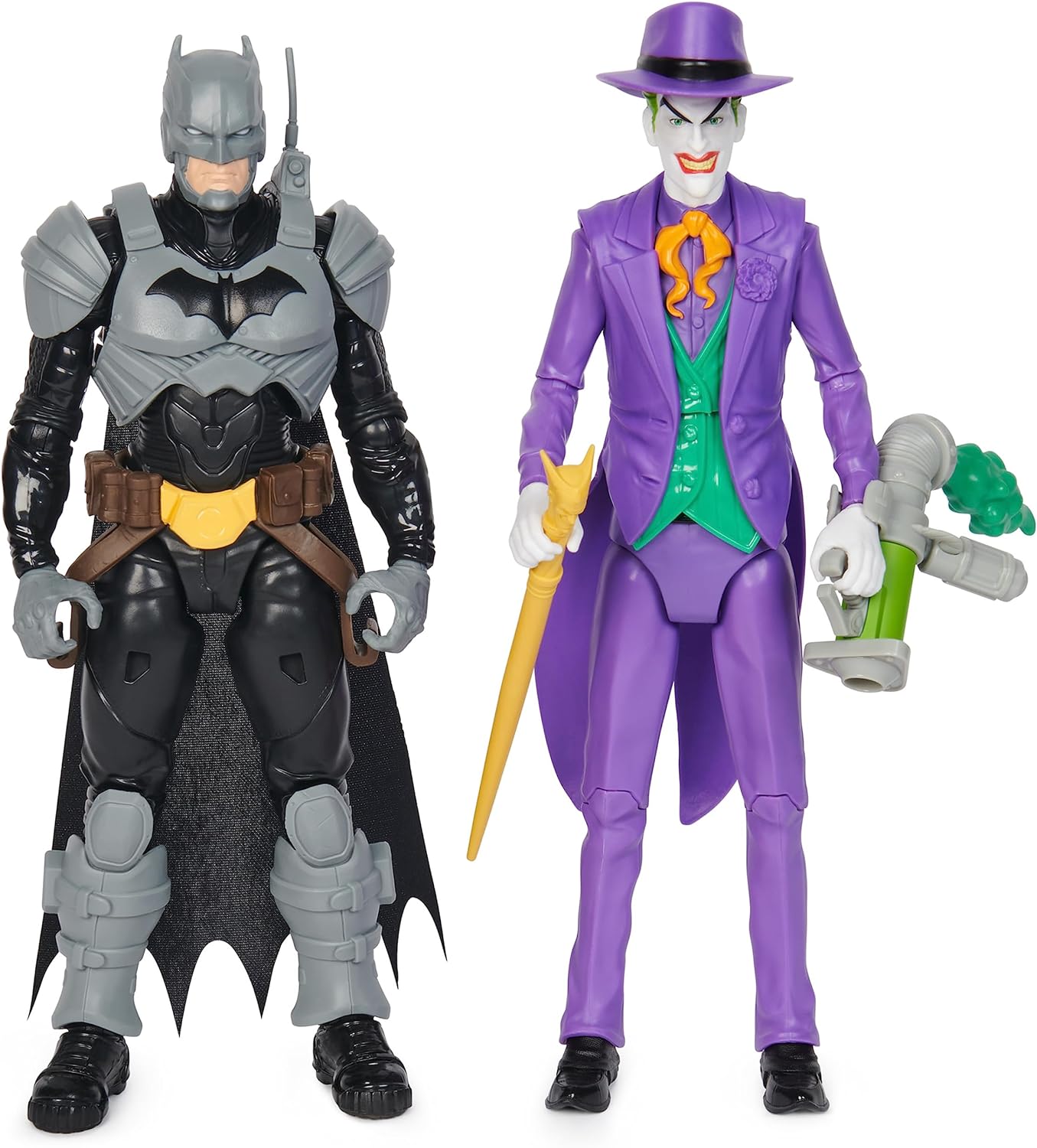 Batman DC Comics, Adventures, conjunto de figuras de ação Batman vs The Joker, 2 figuras, 12 acessórios de armadura, brinquedo infantil de super-herói de 30 cm para meninos e meninas