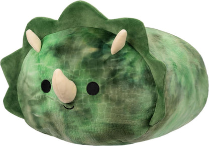 Squishmallows SQCR04197 Empilháveis 12 polegadas Trey The Textured Green Triceratops-Medium Size Ultrasoft Oficial Kelly Toy Plush