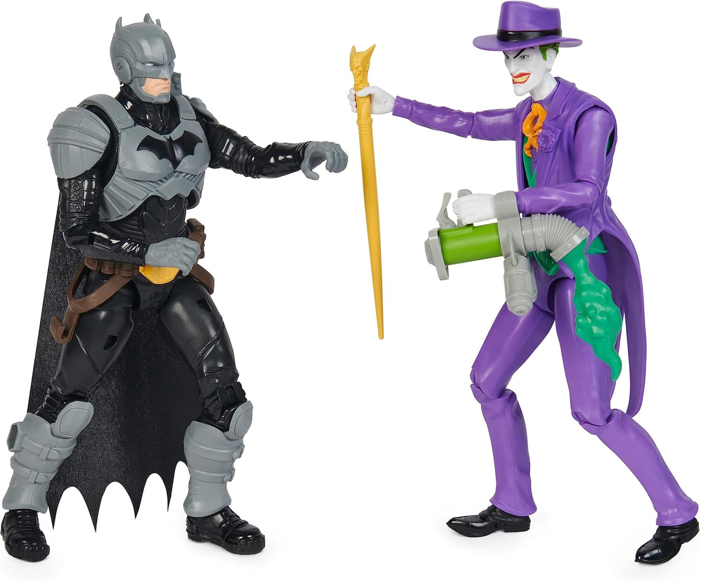 Batman DC Comics, Adventures, conjunto de figuras de ação Batman vs The Joker, 2 figuras, 12 acessórios de armadura, brinquedo infantil de super-herói de 30 cm para meninos e meninas