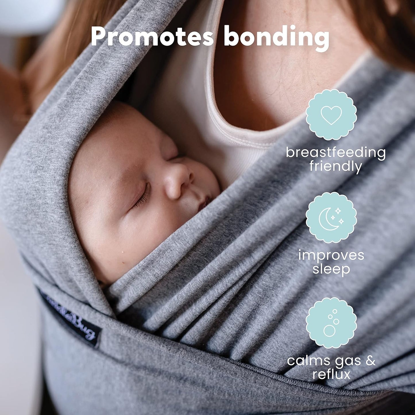 CuddleBug Portabebés - Portabebés manos libres - Envoltura suave y elástica - Portabebés recién nacido a niño de 7 a 35 libras - Talla única para todos los portabebés - Portabebés saludable para la cadera