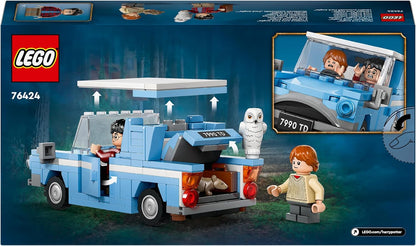 LEGO Brinquedo de carro voador Ford Anglia Harry Potter para crianças, meninos e meninas com mais de 7 anos, modelo edificável com minifigura do personagem Ron Weasley e figura de Edwiges, a coruja, presentes do mundo mágico 76424