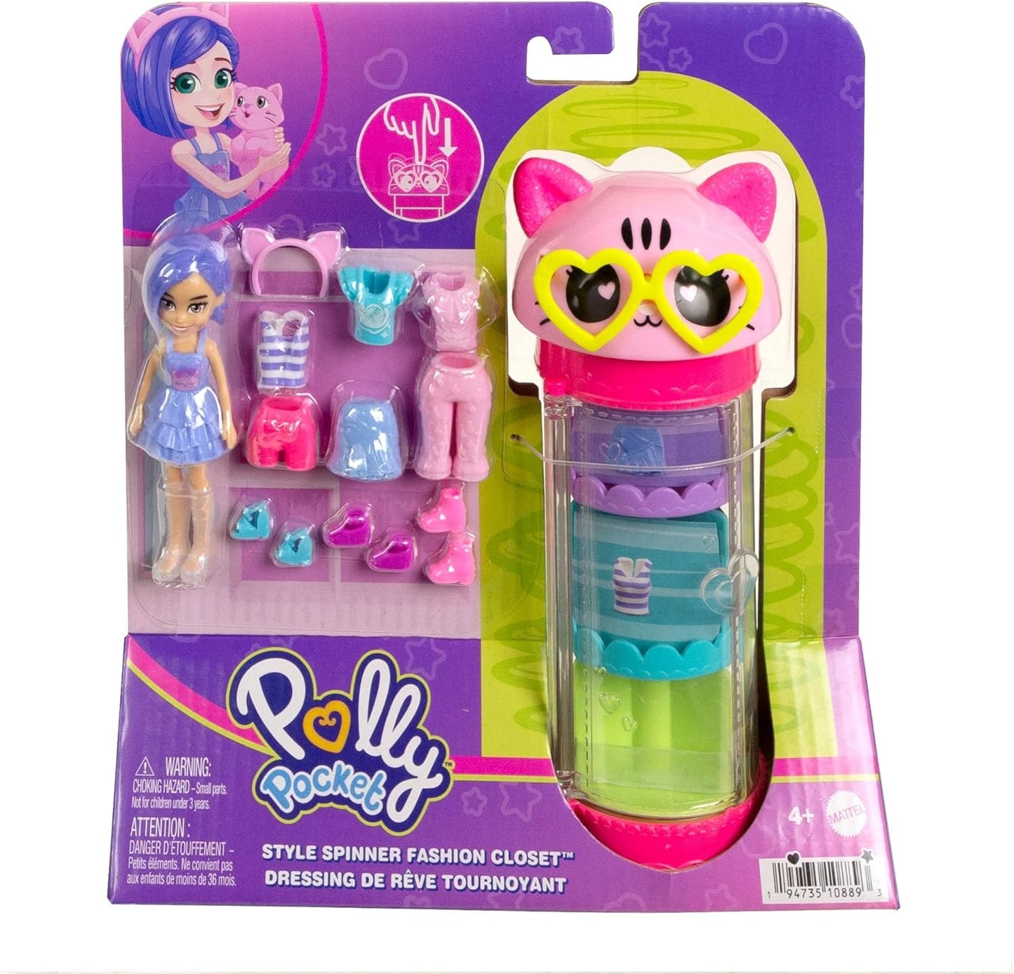 Polly Pocket Conjunto de gatinhos para armário giratório estilo carrossel