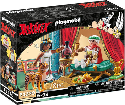 Playmobil 71270 Asterix: César e Cleópatra com leopardo, bonecos de coleção, colecionadores e leques de asterix, dramatização divertida e imaginativa, conjuntos de jogos adequados para crianças de 5 anos ou mais