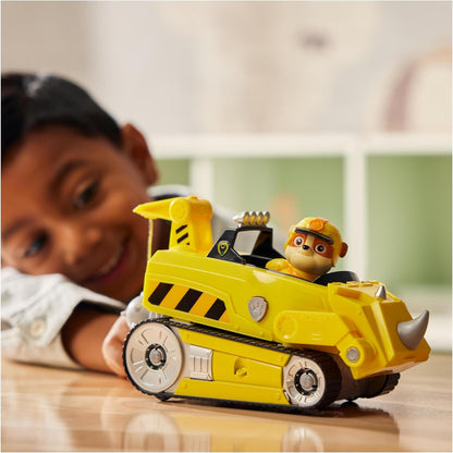 Paw Patrol Jungle Pups, Rubble Rhino Vehicle, caminhão de brinquedo com figura de ação colecionável, brinquedos infantis para meninos e meninas de 3 anos ou mais