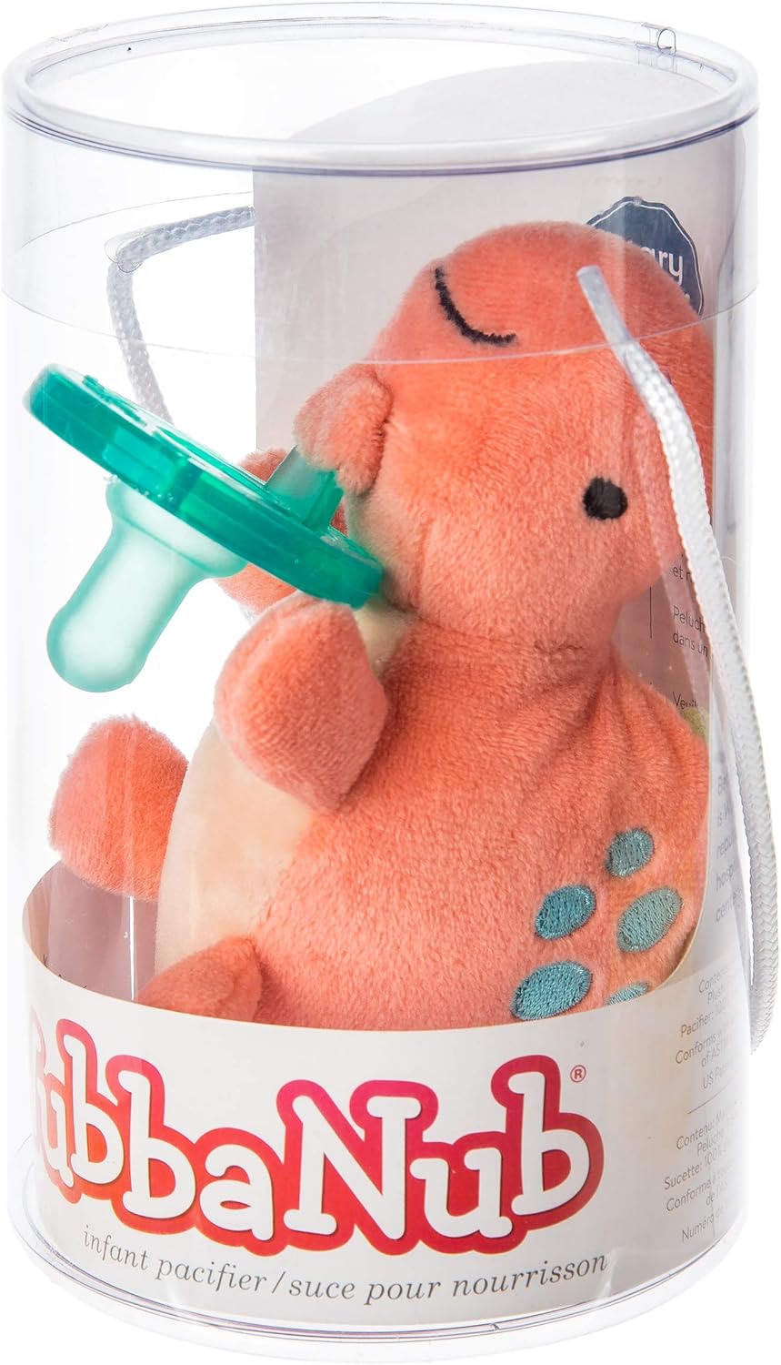 Mary Meyer Baby Dummy WubbaNub chupeta infantil, 15,24 cm, dinossauro Pebblesaurus