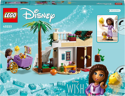 LEGO 43223 Disney Wish Asha na cidade de Rosas, Wish Movie Set com miniboneca Asha, brinquedo de cabra Valentino e bonecos de estrela, presente para crianças, meninas e meninos com mais de 6 anos