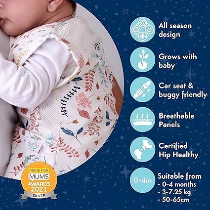 PurFlo Swaddle para saco de dormir | Saco de dormir respirável para recém-nascidos que cresce com seu bebê | Swaddle Braços para dentro ou para fora | Quadril saudável | 0-4 meses | Saco de dormir 2,5 tog para todas as estações