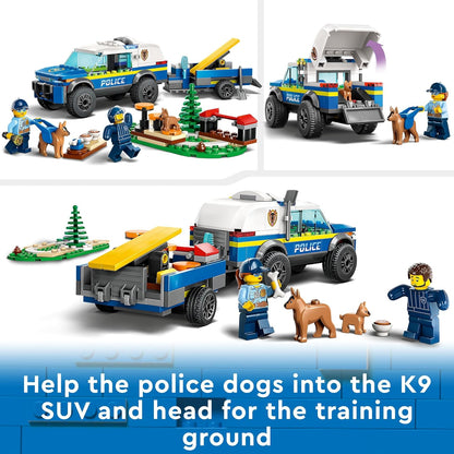 LEGO Animal Bundle: City Mobile Police Dog Training (60369) e Minecraft The Mushroom House (21179), com figuras de cachorro, cachorrinho e aranha, carro e casa de polícia de brinquedo, presente de Páscoa para crianças