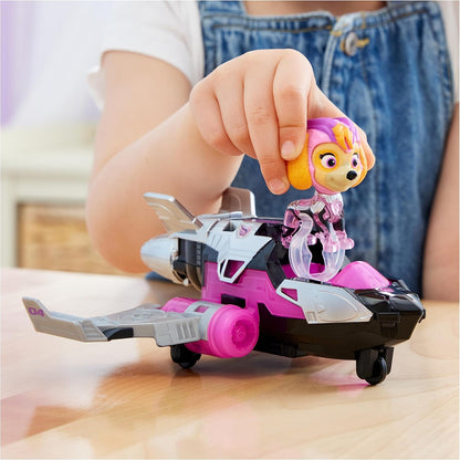 Paw Patrol: The Mighty Movie Airplane Toy com Skye Mighty Pups boneco de ação, luzes e sons, brinquedos infantis para meninos e meninas 3+