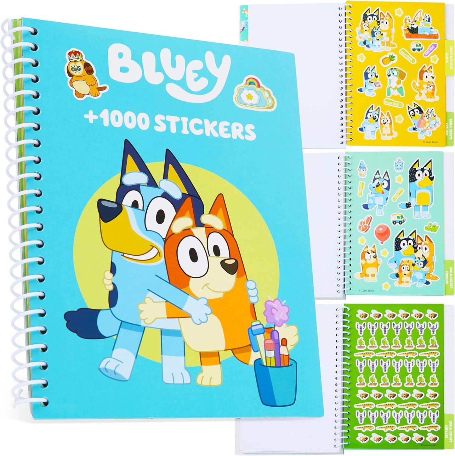 Bluey Libro de pegatinas para niños con 28 hojas de pegatinas, más de 1000 pegatinas para álbumes de recortes, juego de actividades artísticas, regalos para niños