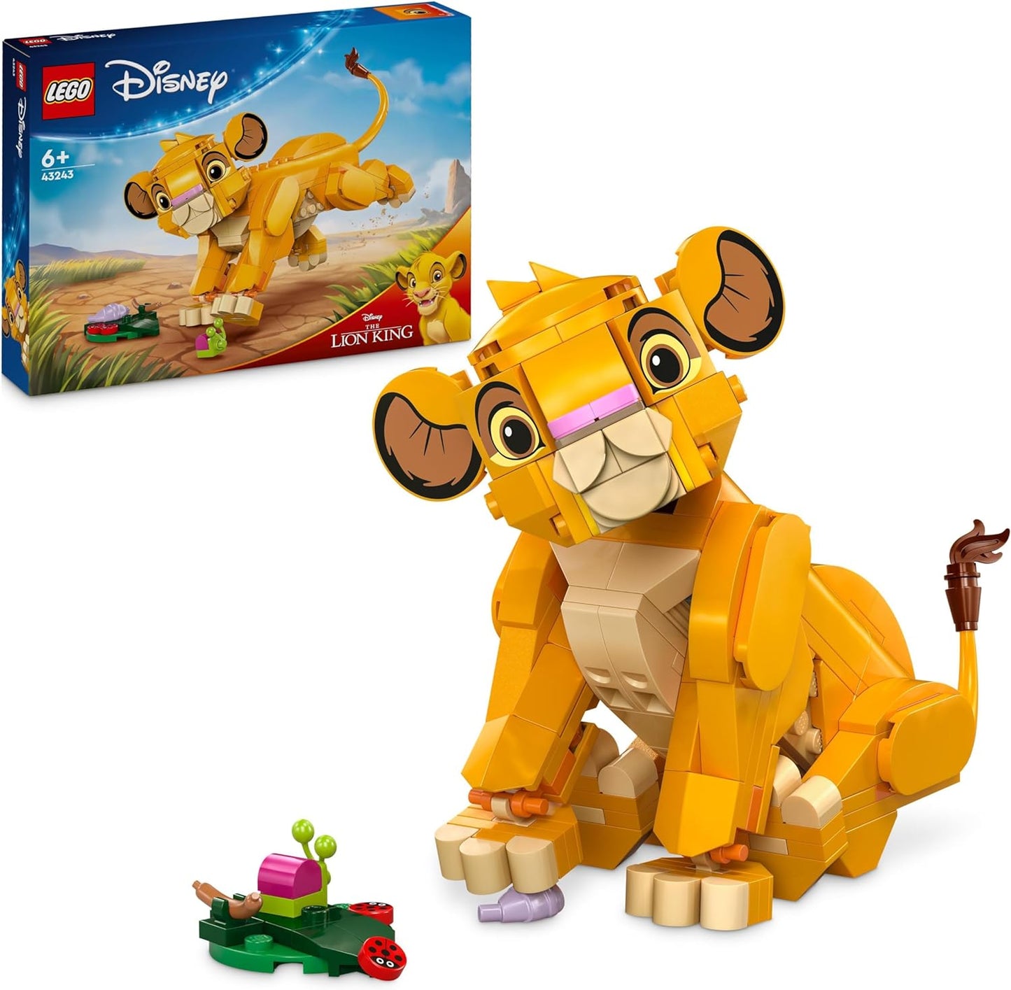 LEGO Brinquedo de construção Disney Simba, o Rei Leão, para meninas e meninos de 6 anos ou mais, conjunto de bonecos de construção, conjunto de recordações de filmes de 1994, ideia de presente para crianças 43243