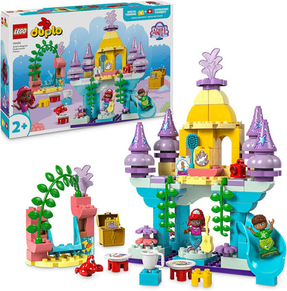 LEGO DUPLO | Palácio subaquático mágico da Disney Ariel, brinquedo de construção da pequena sereia para crianças, meninas e meninos com mais de 2 anos, conjunto de castelo com figuras, brinquedos educativos de aprendizagem, ideia de presente 10435