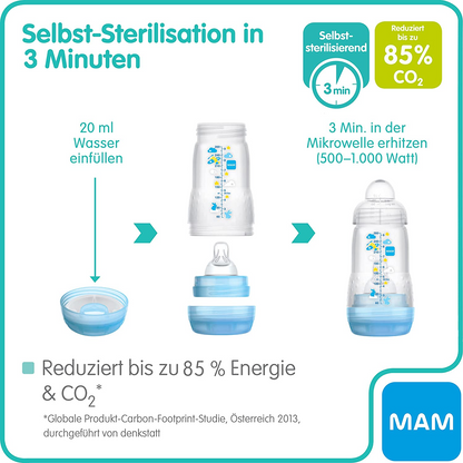 MAM Kit de Mamadeiras Easy Start para recém-nascido, 9 itens  (130, 160, 260ml)