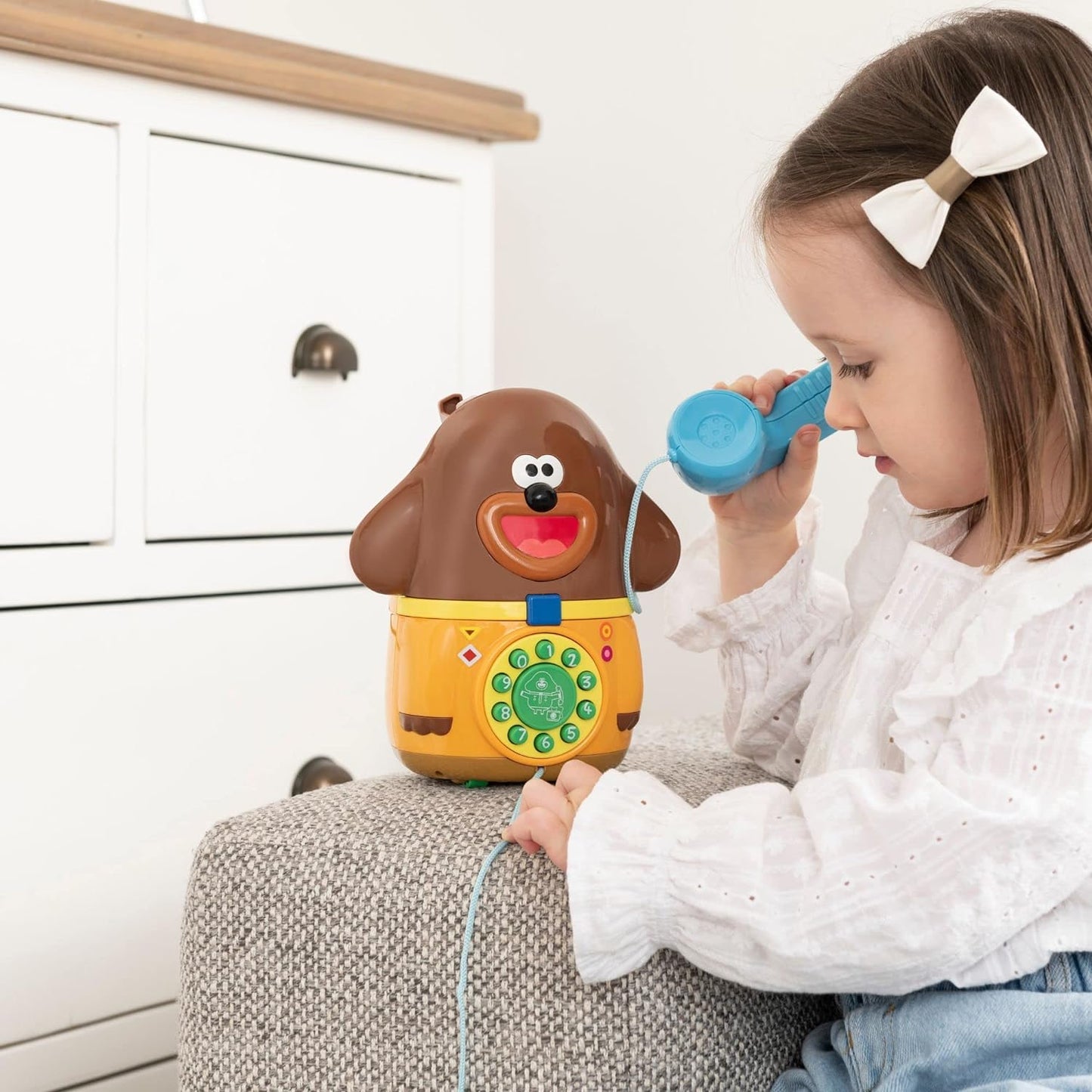 Hey Duggee Telefone interativo | Telefone de brinquedo infantil com rodas | Ei, Duggee e esquilos, brincam de telefone | Criança brincam de telefone | Brinquedos interativos para crianças | Telefone de brinquedo estilo tradicional | Crianças maiores