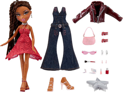 Bratz Boneca de moda de edição especial de 21º aniversário - SASHA - Inclui 2 roupas de moda, 2 pares de sapatos, bolsa e acessórios glamorosos - Relançamento favorito dos fãs - Para crianças e colecionadores com mais de 4 anos