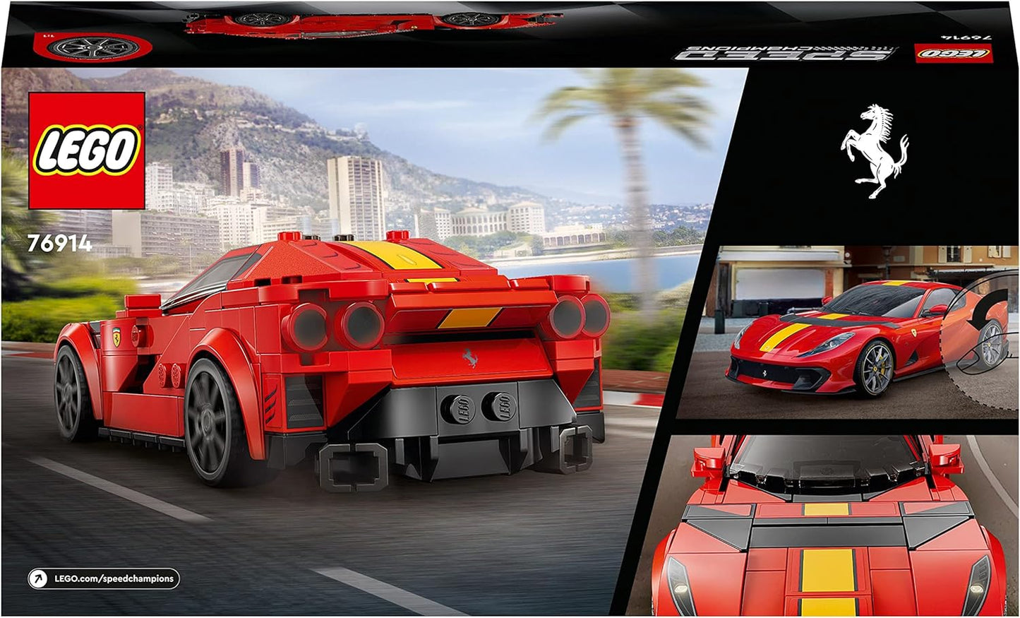 LEGO Speed ​​Champions Ferrari 812 Competizione, Kit de construcción de maquetas de juguete para coches deportivos para niños, niños y niñas, Serie 2023, Set de vehículos de carreras coleccionables 76914