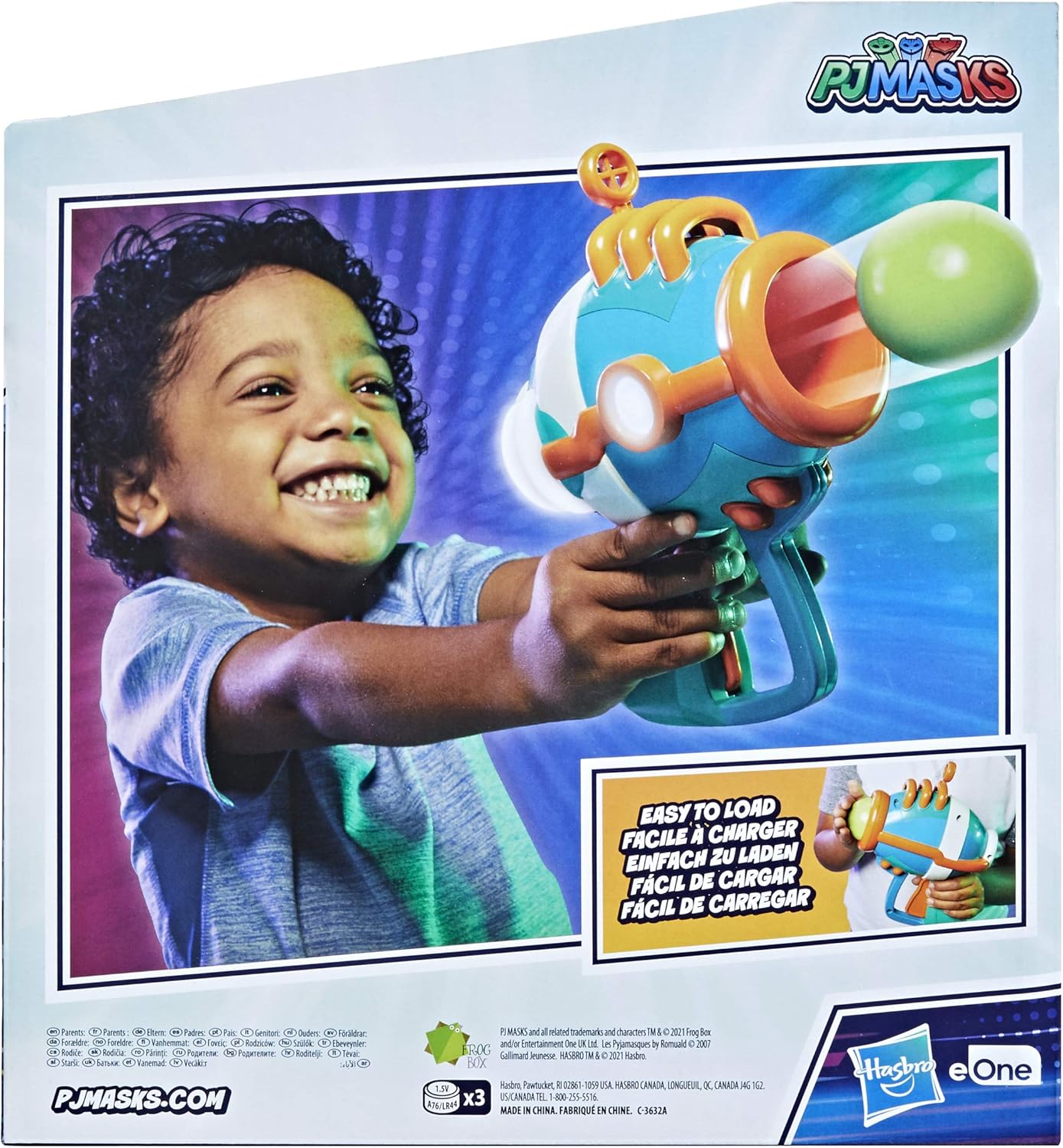 PJ Masks Romeo Blaster Brinquedo pré-escolar, lançador de bolas de plástico fácil de usar para crianças de 3 anos ou mais