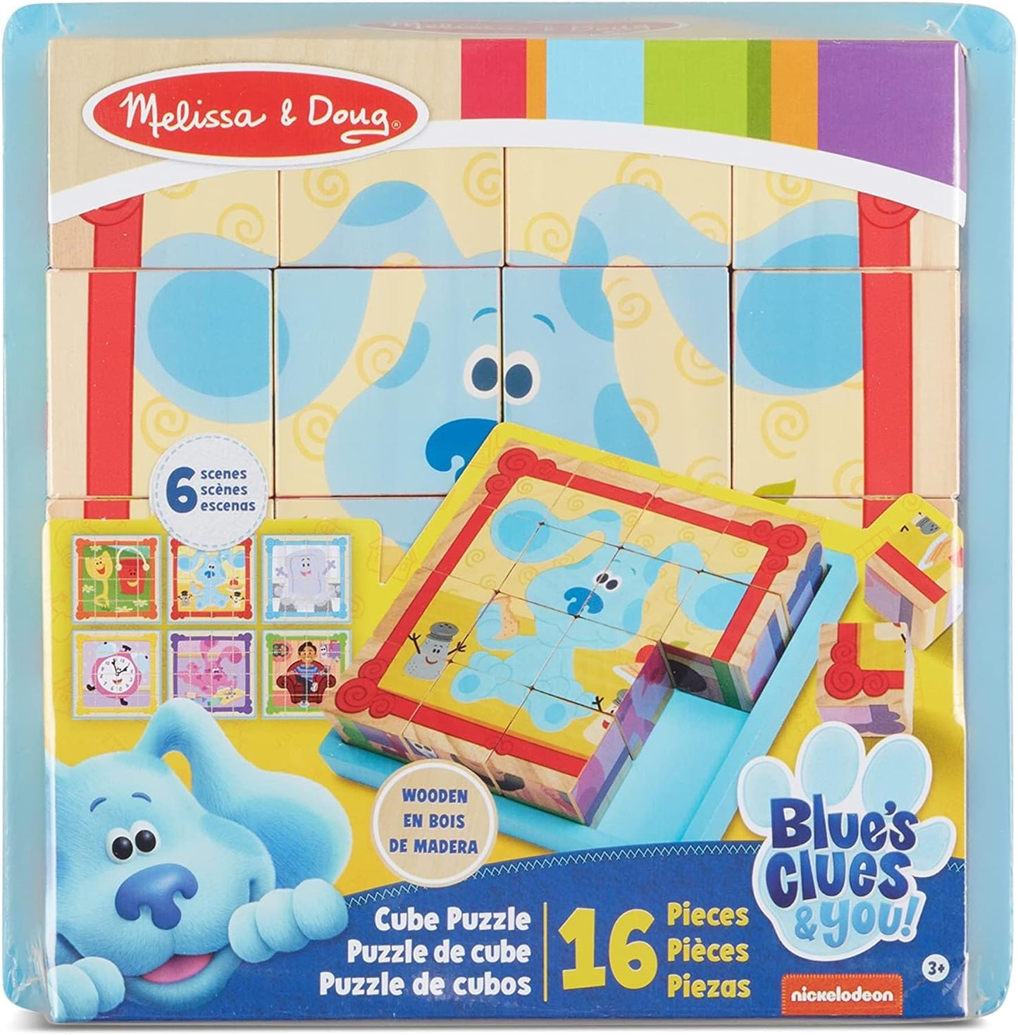 ¡Las pistas de Melissa y Doug Blue y tú! Rompecabezas de madera grueso - alfabeto