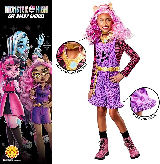 Rubie Fantasia infantil oficial Monster High Clawdeen Wolf de, vestido extravagante infantil