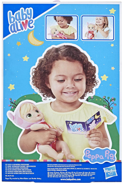 Boneca Baby Alive Peppa, Boa Noite, Brinquedo Peppa Pig, Primeira Boneca, Corpo Macio, para 2 Anos, Loira (F2387)