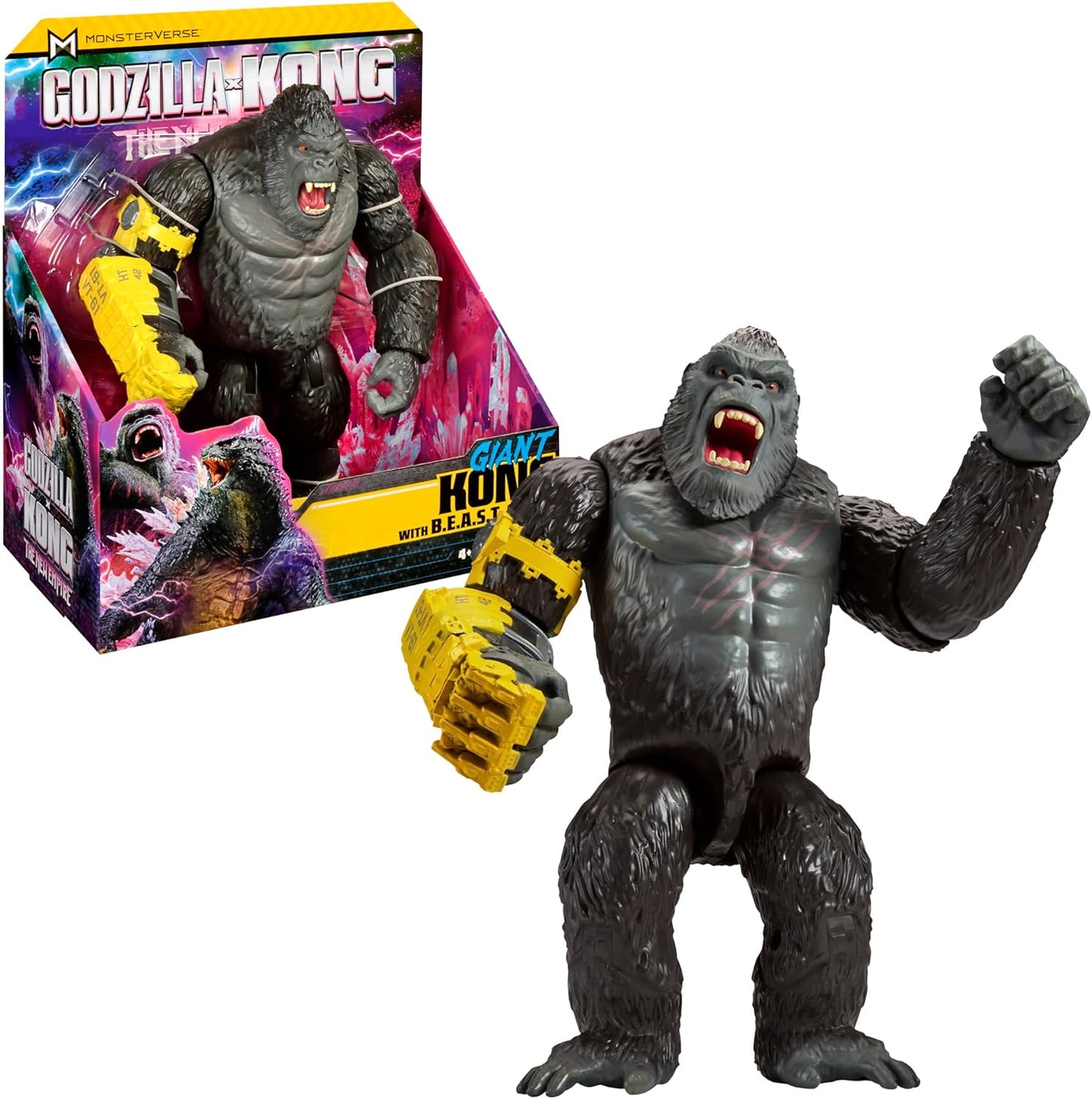 Godzilla x Kong: The New Empire, brinquedo de boneco de ação Kong gigante de 11 polegadas, personagem icônico do filme colecionável, embalagem de edição limitada inspirada na paisagem da terra oca, adequado para maiores de 4 anos