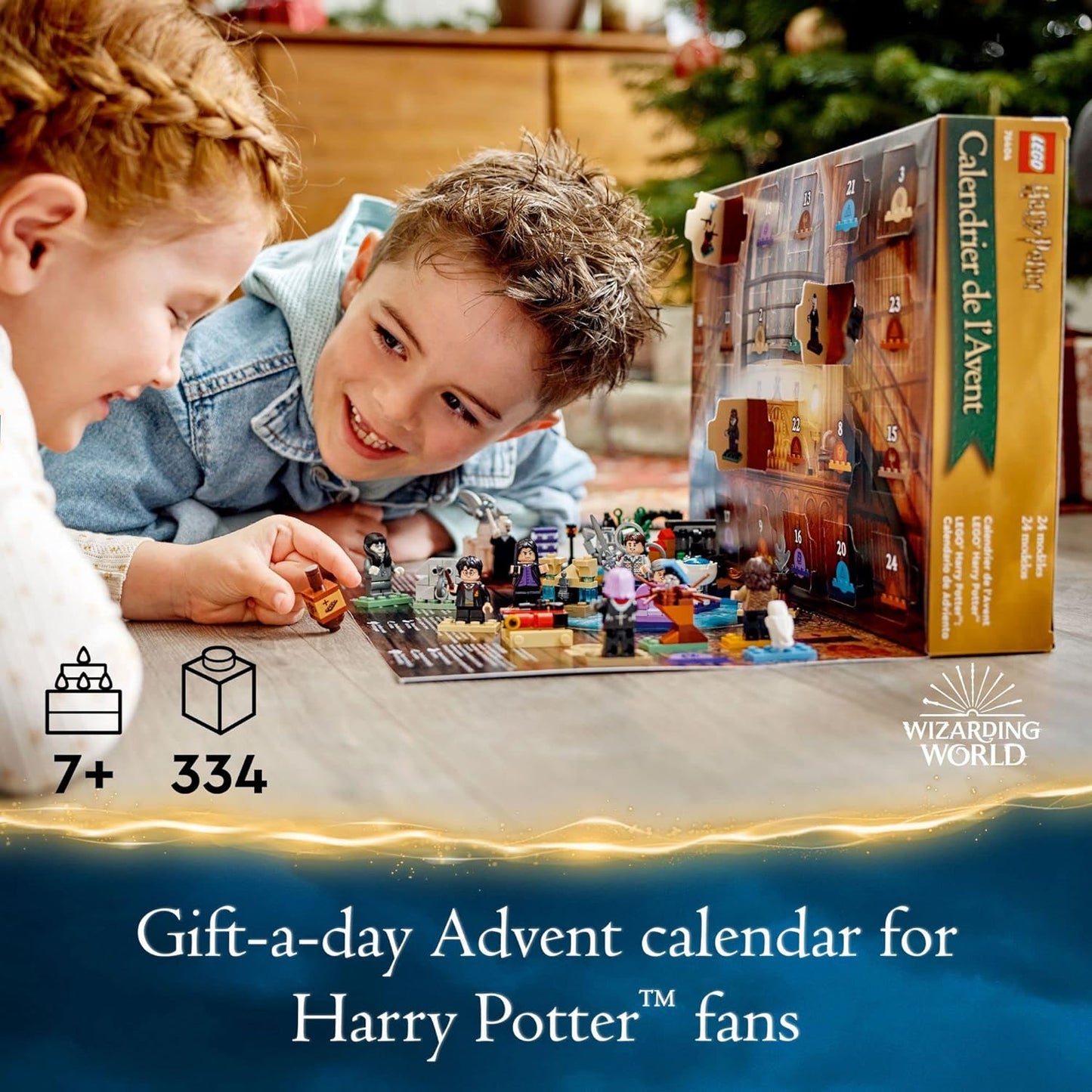 LEGO Harry Potter Calendario de Adviento 2022 76404 Juego de minifiguras y juguetes de construcción; Cuenta atrás para Navidad para niños, niños y niñas a partir de 7 años (334 piezas)