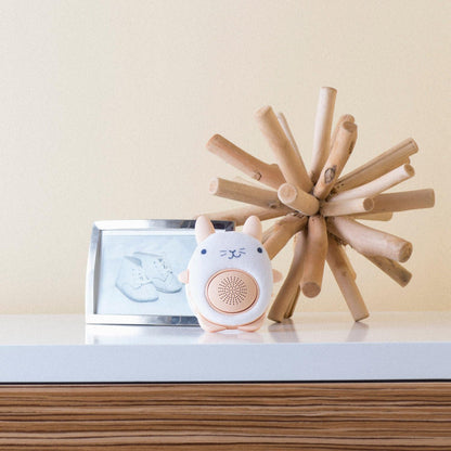 SoundBub by WavHello,Máquina de ruído branco e alto-falante Bluetooth | Chupeta sonora para bebê portátil e recarregável - Bella The Bunny, branca