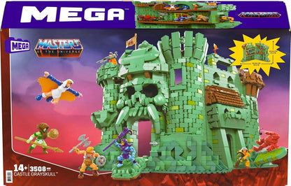 MEGA Conjunto de construção de brinquedos Masters of the Universe, MOTU Castle Grayskull com 3508 peças, 6 microfiguras de ação e acessórios, para colecionadores