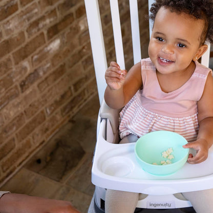 Ingenuity  Assento 2 em 1 para bebê, caxemira, cadeira elevatória, assento de jantar e alimentação para crianças pequenas, fácil de limpar com bandeja removível e autoarmazenável, maiores de 6 meses