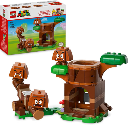 LEGO Super Mario Goombas Playground Set, Nintendo coleccionable para niños, Set de juguetes de aventuras, balancín para construir, 3 figuras, regalo para niños, niñas y fanáticos de 7 años en adelante,