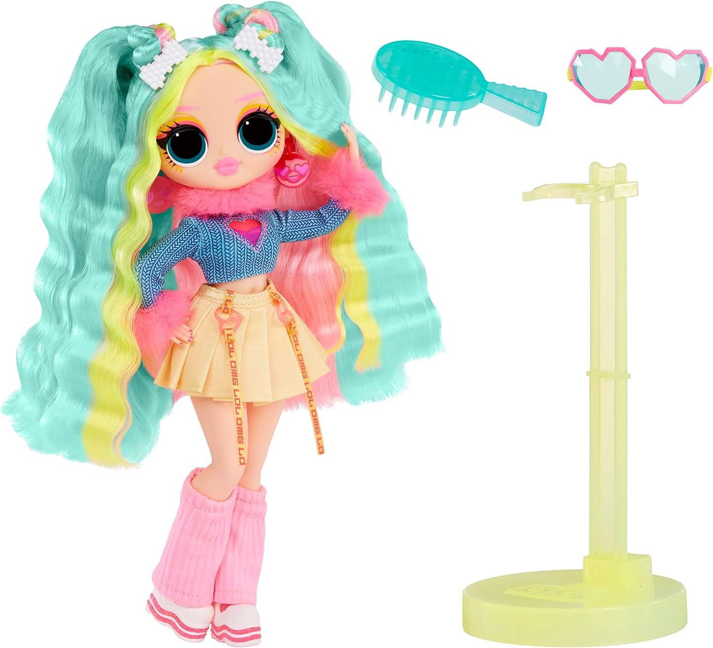 Jajaja ¡Sorpresa! Muñeca de moda OMG Sunshine Makeover - BUBBLEGUM DJ - Incluye cambio de color solar UV, muchas sorpresas y accesorios fabulosos - Gran regalo para niños de 4 años en adelante