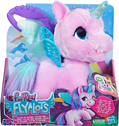 FurReal Flyalots Flitter My Alicorn Brinquedo interativo de pelúcia, brinquedos de unicórnio, brinquedo animatrônico para animais de estimação para crianças 4+