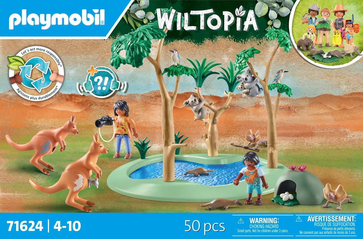 Playmobil 71624 Wiltopia: feito com mais de 80% de material reciclado e de base biológica, conjuntos detalhados adequados para crianças a partir de 4 anos