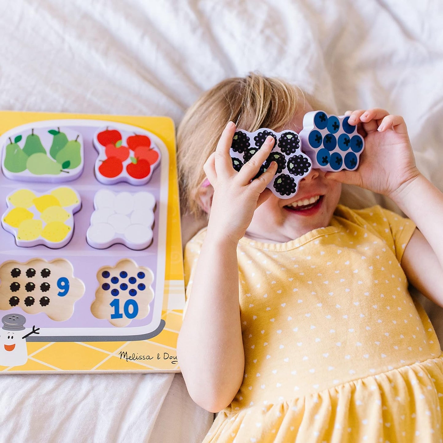 ¡Las pistas de Melissa y Doug Blue y tú! Rompecabezas de madera grueso - alfabeto