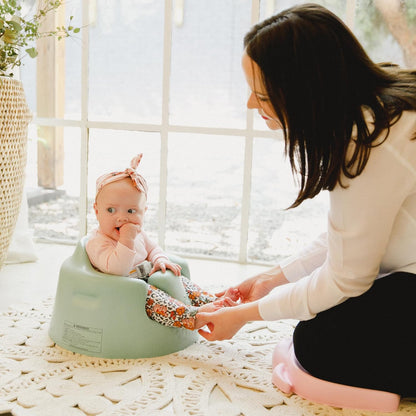 Bumbo Assento com bandeja para apoio de bebê – Assentos de bebê para sentar até 6 meses mais – Assento de chão para bebê Cool Grey