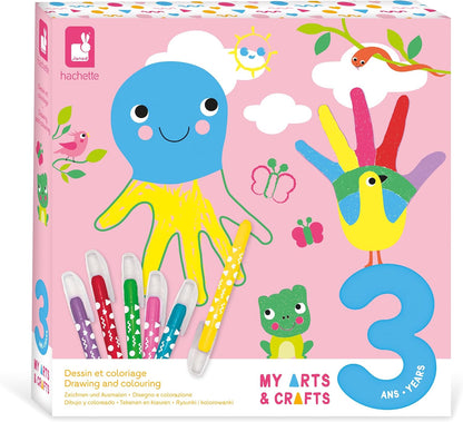 Janod - Desenho e Coloração - Atividade de Artesanato Infantil - Kit de Artes e Ofícios - Pintura, Desenho e Coloração - Coloração Infantil - Atividade para maiores de 3 anos,