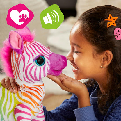 Brinquedo FurReal Zenya My Rainbow Zebra, brinquedos interativos para animais de estimação para meninas e meninos de 4 anos e mais