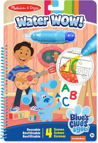 Melissa & Doug Pistas de blues e você! Água UAU!! Livro de viagens revelador de água do alfabeto | Bloco de atividades | 3+ | Presente para menino ou menina