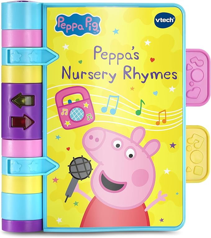 VTech Peppa Pig: Canciones infantiles de Peppa, Libro oficial de Peppa Pig con canciones infantiles, páginas claras, luces, música y efectos de sonido, Juguete interactivo para bebés de 9, 12, 18+ meses, versión en inglés