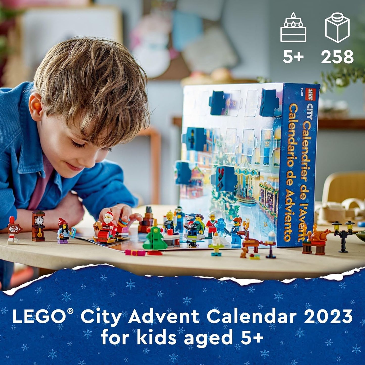 LEGO City 2023 Calendário do Advento 60381 Playset de contagem regressiva para férias de Natal, ideia de presente para contagem regressiva para a aventura com surpresas colecionáveis diárias