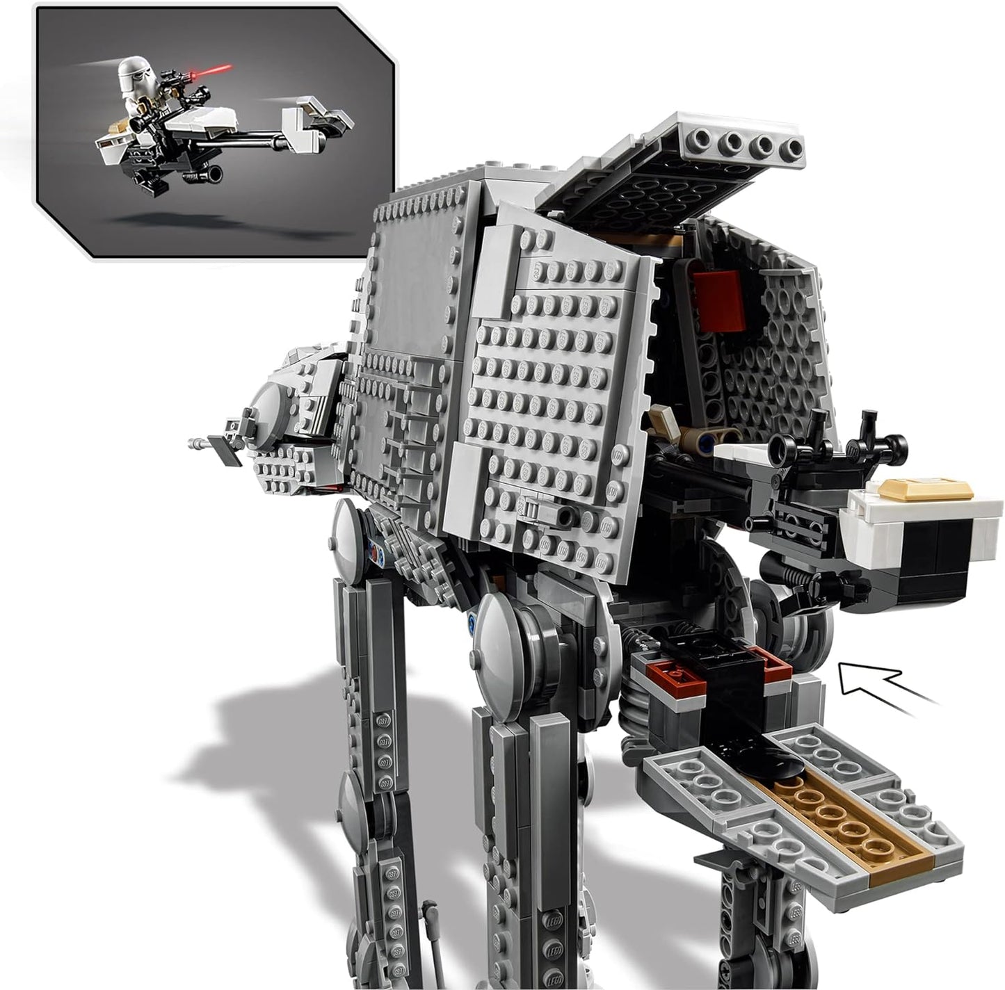 LEGO Kit de construção Star Wars AT-AT 75288, conjunto de brinquedo de construção divertido para as crianças interpretarem missões emocionantes no universo Star Wars e recriarem cenas clássicas da trilogia Star Wars (1.267 peças)