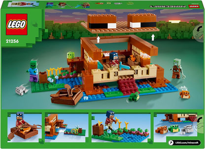 LEGO  Brinquedo de construção Minecraft The Frog House, presente para meninas, meninos e crianças a partir de 8 anos, conjunto de construção para jogos com personagens e figuras de animais mob 21256