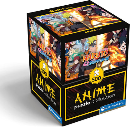 Clementoni 35516 Shippuden Shippuden-500 quebra-cabeças, horizontal, diversão para adultos, mangá, anime, feito na Itália, 500 peças de cubos de Naruto